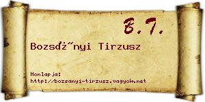 Bozsányi Tirzusz névjegykártya